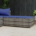 thumbnail image 1 of vidaXL Garden Footrests with Cushions 2 pcs Grey Poly Rattan, 1 of 5