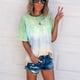 thumbnail image 1 of Lolmot - Camisetas de talla grande para mujer, camisetas de verano de manga corta, blusas holgadas, camisetas informales con cuello redondo y estampado tie-dye, en liquidación, 1 of 3