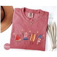 thumbnail image 3 of Cute Fourth of July Shirt, Patriotic Doodle Tee, Summer Cookout T-Shirt, Unisex Garment Dyed Tee, 3 of 7