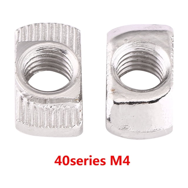Tuerca de cabeza de martillo con ranura en T, fijación de acero al carbono niquelado para perfil de aluminio (EU40 M4*19,5*8)