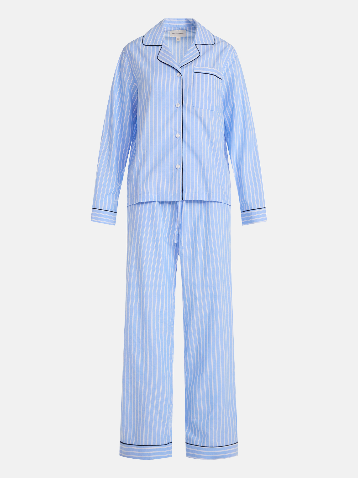 Free Assembly Matching Family Pajamas Women's Cotton Notch Collar Top and Pants Gift Set, 2-Piece, Sizes XS-3X