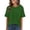 Dark Green #27, variant on Shirts for Women Short Sleeve Casual Crew Neck Blouse with Pocket Summer Basic Solid Color Pullover Loose Tops Camel 2XL