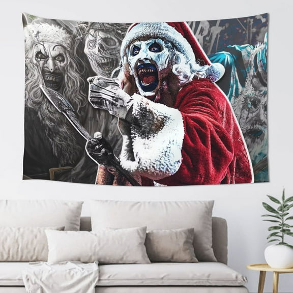 Terrifier 3 Tapestry Wall Hanging Home Decoration Wall Blanket Dormitory Living Room Bedroom Backdrop Poster( 60x40inch)