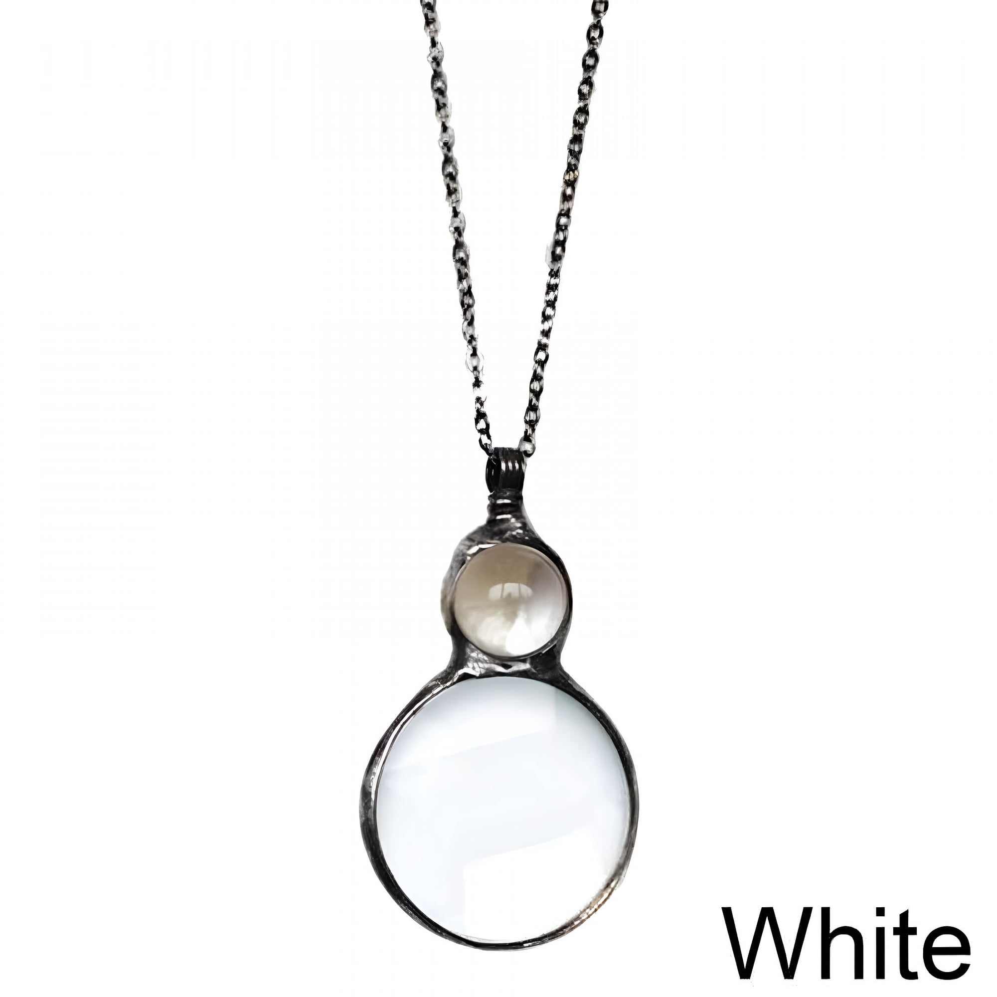 HBMYN Decorative Monocle Necklace Magnifier, Glass Pendant Magnifying Tool for Reading, Crafting, Jewelry Inspection, Collectibles, 31.5 Inch Chain