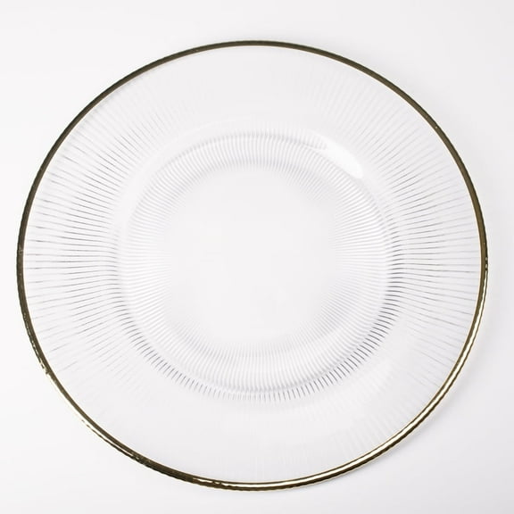 Richland Glass Charger Plate Gold Rim 13" Set of 12
