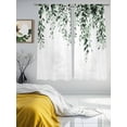thumbnail image 4 of Sheer Curtains 63 Inches Long, Green Eucalyptus Light Filtering Window Curtains for Living Room/Bedroom, Weeping Botanical Leaf Watercolor Rod Pocket Voile Sheer Curtain Drapes, 52"W x 63"L, 2 Panels, 4 of 8
