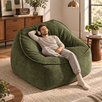 Big Joe Fuf 8Ft Giant Foam Bean Bag Chair, Oversized Couch with