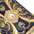 thumbnail image 2 of Riousery Vintage Metal Jewelry Box Women Rectangular Trinket Organizer Gold Blue 3.1in/8cm, 2 of 9
