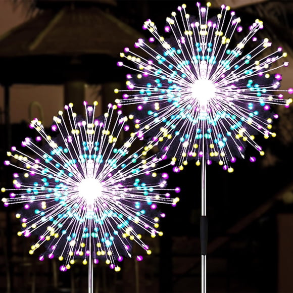Luces solares para fuegos artificiales JjGoo, paquete de 2, 150 LED IP65, impermeables