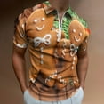 thumbnail image 2 of Homemade Christmas Gingerbread Man Cookies Men Zipper T-shirt Summer Casual Short Sleeve T-shirt Top, 2 of 7