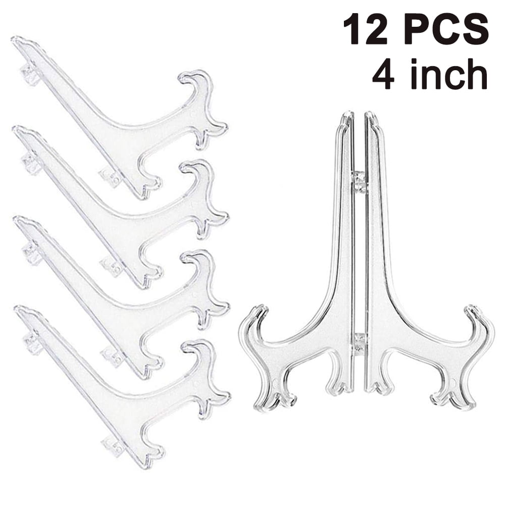 15pcs Clear Plate Display Easel Stand Picture Plastic Holders Frame Award Holder 