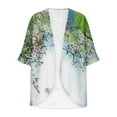 thumbnail image 4 of Meichang Womens Kimonos for Summer Boho Floral Print Chiffon Cardigan Open Front Loose Fit Beach Wear Cover Up Womens Kimonos, 4 of 5