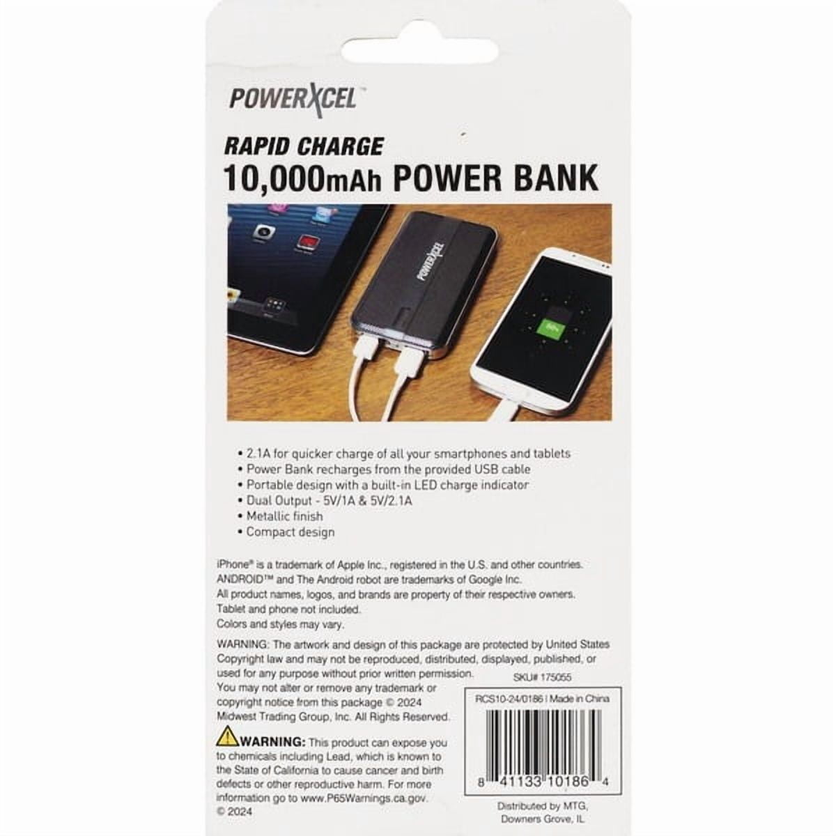 PowerXcel Powerbank Black, 10, 000 MAh
