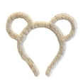 thumbnail image 2 of Naierhg Women Winter Thick Plush Headband Round Bear Ears Makeup Hair Hoop Elastic Candy Color Headgear Hair Accessories Grey, 2 of 8