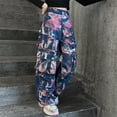 thumbnail image 2 of ZACPNCV Baggy Jeans for Girls Star Patchwork Denim Pants High Waisted Wide Leg Trousers Streetwear Pink 10-12 Years, 2 of 9