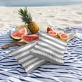 thumbnail image 5 of 2 Pack Outdoor Waterproof Throw Pillow Covers,Gray White Horizontal Striped Decorative Square Patio Pillowcases for Chair Couch Sofa 18x18in, 5 of 9
