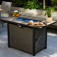 thumbnail image 2 of OuterMust 42” Outdoor Propane Fire Pit Table with Cover,50,000 BTU Gas Hand-Woven Rattan Fire Pit with Lid & Blue Glass Bead for Patio Deck Garden, 2 of 12