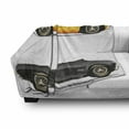 thumbnail image 3 of Vintage Soft Flannel Fleece Throw Blanket, Retro Nostalgic Cars Auto Engine Vehicle Inspired Lifestyle Design, Cozy Plush for Indoor and Outdoor Use, 60" x 80", Earth Yellow Black, by Ambesonne, 3 of 6