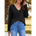 thumbnail image 6 of Sherrylily Women Oversized Deep V Neck Sweaters Sweater Pullover Long Sleeve Jumper, 6 of 6