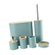 thumbnail image 5 of Set de accesorios de baño de 6 piezas, dispensador de jabón, bote de basura portátil y elegante, taza para enjuague bucal para uso doméstico, regalo Azul, 5 of 9