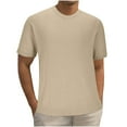 thumbnail image 1 of pstuiky camisetas para hombre, Camiseta de verano para hombre, de punto, con cuello redondo, color liso, manga corta, informal, a la moda camisas casuales para hombre xxxl, 1 of 5