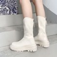 thumbnail image 2 of Ladies Boots Thick-soled Mid-tube Boots Round Toe British Style All-match Solid Color Womens Boots Shoes, 2 of 9