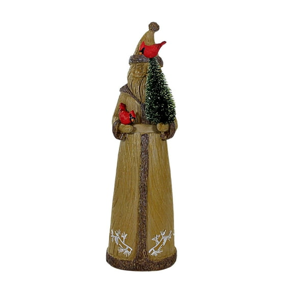 Ganz Santa With Cardinal Figurine - One Figurine 9.75 Inch, Polyresin - Wood-Look Sisal Mx187746 Tree