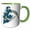 Green/White, variant on 3drose, Ninja Warrior Monster Character, 11oz Two-tone Green Mug