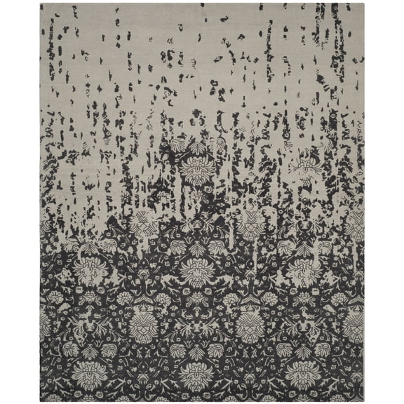 SAFAVIEH Restoration Vintage Dalton Floral Wool Area Rug, Silver/Grey, 8' x 10'