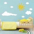 thumbnail image 4 of Calcomanías De Pared De Nube De Sol, Pegatinas De Vinilo Removibles Para Pared Para Niños, Bebés, Niñas, Dormitorio, Guardería, Arte De Pared A66 (Amarillo Blanco), 4 of 5