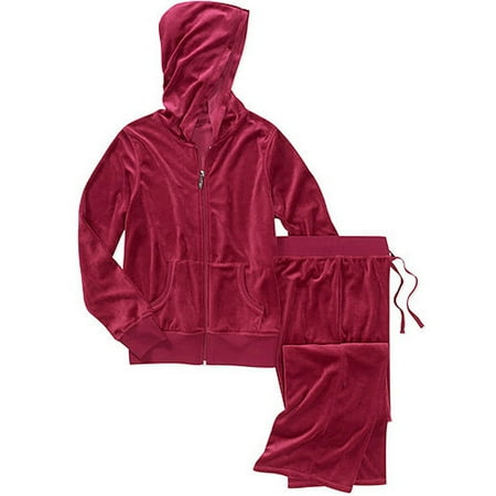 Danskin Now Women's Velour Hoodie and Pants Tracksuit