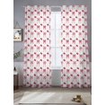 thumbnail image 2 of Pink Bow Cherry Sheer Curtains 96 Inch Length 2 Panels Set, Sweet Romantic Preppy Voile Window Treatment Semi Sheer Long Curtains Drapes for Bedroom/Living Room/Kitchen 52"x96"x2, 2 of 7