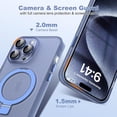 thumbnail image 6 of for iPhone 11 Pro Case with Magnetic Invisible Ring Stand [Full Camera Lens Protection] [Compatible with Mag-Safe] Military-Grade Matte Translucent Slim Phone Cases for iPhone 11 Pro 5.8"Blue2, 6 of 13