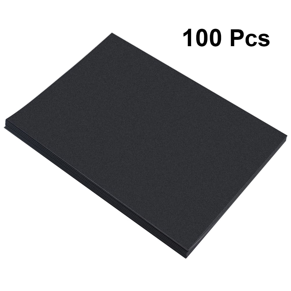 100 Pcs A4 Black Thickened Kraft Paper Paperboard Cardboard Blank DIY Painting Drawing Paper Black (200gsm)