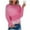 Pink, variant on Womens Plus Size Tops 2023 Fashion Summer Round-Neck Long Sleeve Print Casual Outing Blouses Tunic Tshirt Party Beach Up to 65% off