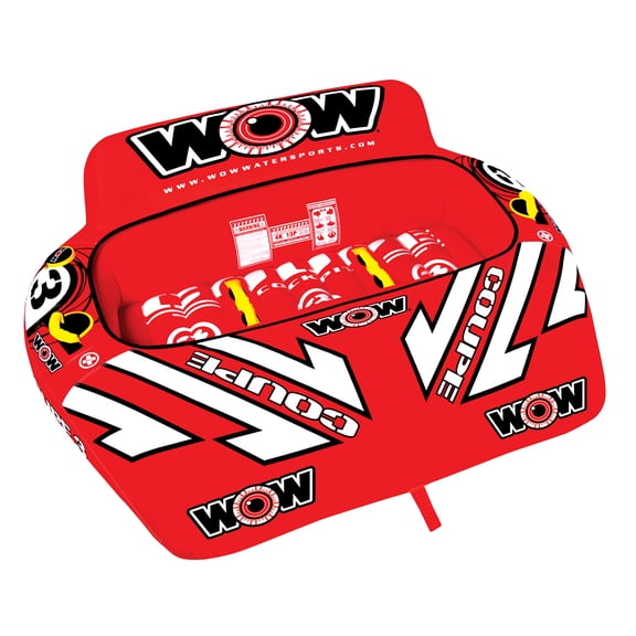 WOW World of Watersports Coupe 3 Person Towable Inflatable Tube, Ages 12 