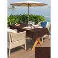 thumbnail image 4 of Outdoor Tablecloth with Umbrella Hole and Zipper, Brown Flowers Rectangle Table Cloth 52x70 Inch Waterproof Tablecloth, Japanese Abstract Floral Plants Simple Art Picnic Table Cover for Patio Camping, 4 of 7