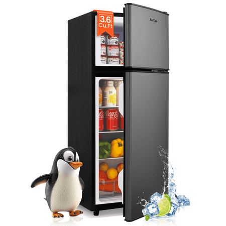MaxKare 3.6 cu.ft Mini Fridge with Freezer  Perfect for Dorm  Small Spaces  Large Capacity  Energy Efficient- Dark Gray