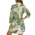 thumbnail image 2 of Xoenoiee Vintage Monstera Palm Leaves Print Women's Swimsuit Coverup Button Down Beach Cover Ups Shirt Dress Summer Casual Oversized Vacation Swimwear with Pocket, M, 2 of 7