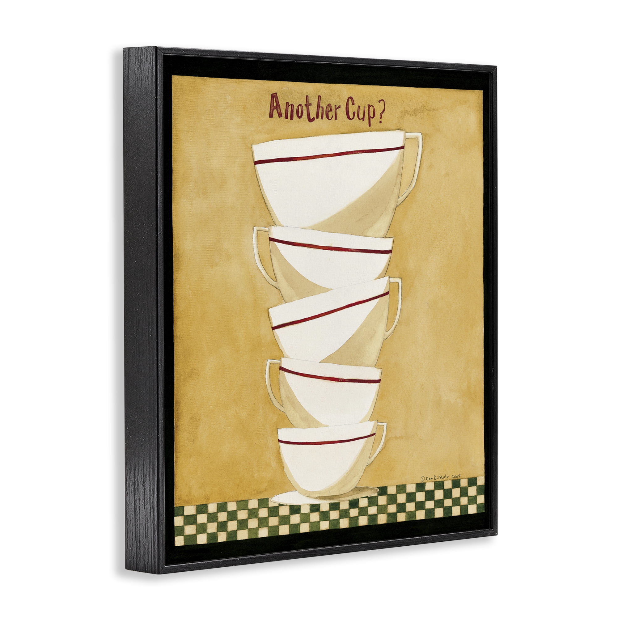Stupell Industries Stacked Mug Collection Food & Beverage Painting Black Framed Art Print Wall Art, 24 x 30