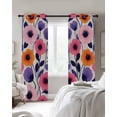 thumbnail image 4 of Pink Spring Floral Blackout Curtains for Bedroom Living Room Darkening Curtains 54 Inch Long Farmhouse Flower Modern Abstract Art Short Curtain for Small Window Treatment Grommet Drapes 42"x54"x2, 4 of 9