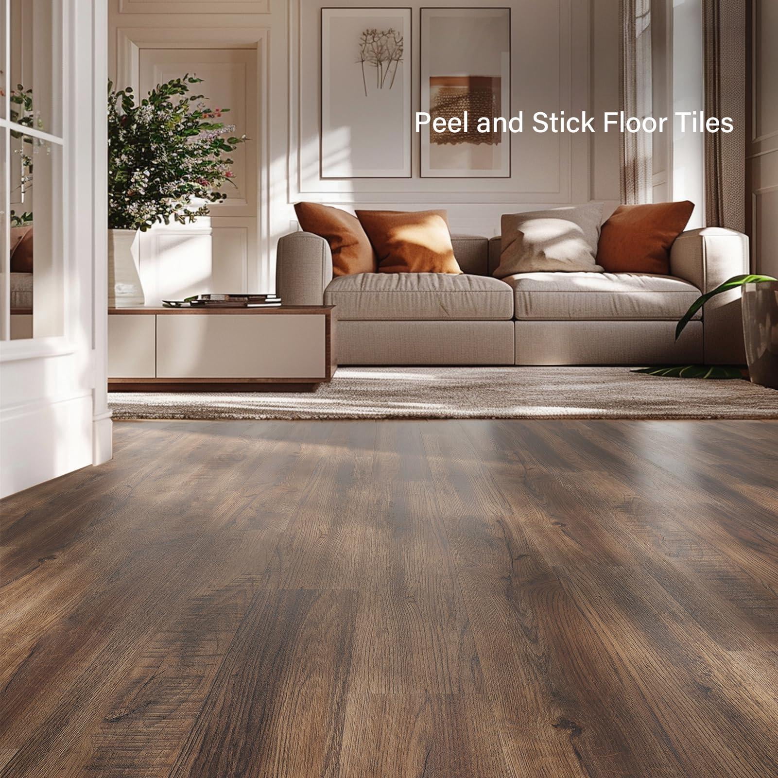 Peel And Stick Floor Tile Vinyl Flooring  Waterproof Plank 5-pack Samples Wood Grain For Bedroom Living Room Kitchen Rv(sample)