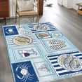 thumbnail image 2 of Summer Animals Area Rugs 3x5 ft Cartoon Flip-Flops Grilled Fish Crab Cute Sailboat Blue Washable Rug Non Slip Indoor Carpet Absorbent Floor Mat for Living Room Bedroom Dining Room, 2 of 9