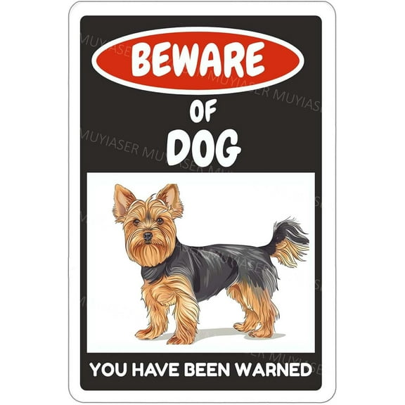 Beware Of Dog Sign Yorkie You Have Been Warned Aluminum Metal Tin Signs Door Sign Warning Sign For Fence Gate Yard Home Wall Decor 8x12 Inch