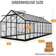 thumbnail image 2 of 8x20 FT Greenhouse Outdoor, Akaber Walk-in Garden Greenhouse with Polycarbonate Panels, Aluminum Frame Windproof Greenhouses for Outside, 2 of 7