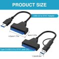 thumbnail image 2 of 2 Pcs USB 3.0 to SATA Cable Adapter, Recovery High-speed Data Transfer for 2.5 inch SSD/HDD, Portable Double Head Type-C/USB 3.0 for 2.5 inch, 3.5 inch External Solid Drives, 2 of 5