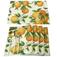 thumbnail image 2 of Fruit Orange Flower Placemat Wedding Party Dining Decor Linen Table Mat Kitchen Accessories Table Napkin, 2 of 5