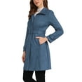 thumbnail image 4 of Faux Suede Coat for Women's Belted Long Zipper Jacket with Fashionable Design XL Blue, 4 of 6