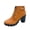 Yellow, variant on Wine Ladie’S Ankle Boots With Side Zipper Round Toe Thick Bottom High Heel Chunky Heel British Style For Winter Casual Wear Size 40