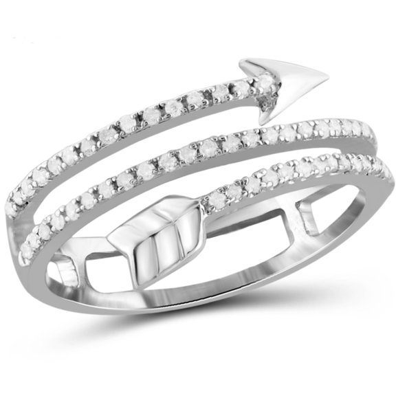 JewelersClub 0.925 Sterling Silver Accent White diamond Open Ring for Women | Diamonds for Everyday Womens Wear